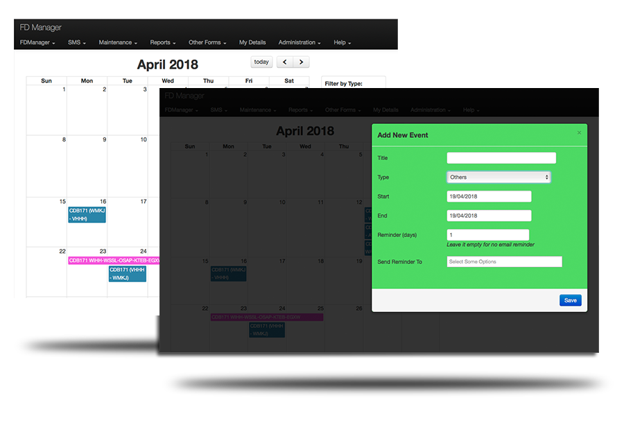 FDManager Scheduler feature screenshot