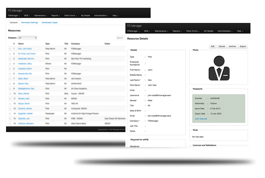 FDManager Resource Management feature screenshot
